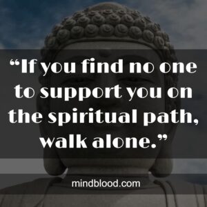 “If you find no one to support you on the spiritual path, walk alone.”