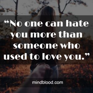 “No one can hate you more than someone who used to love you.”