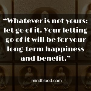 “Whatever is not yours: let go of it. Your letting go of it will be for your long-term happiness and benefit.”