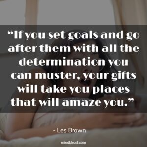 “If you set goals and go after them with all the determination you can muster, your gifts will take you places that will amaze you.” 