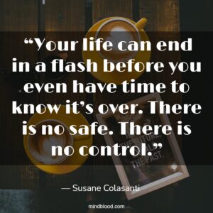  “Your life can end in a flash before you even have time to know it’s over. There is no safe. There is no control.”