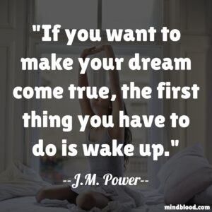 If you want to make your dream come true, the first thing you have to do is wake up