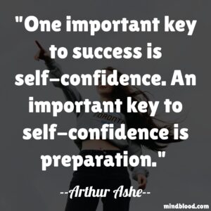 One important key to success is self-confidence. An important key to self-confidence is preparation.