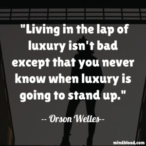 Living in the lap of luxury isn't bad except that you never know when luxury is going to stand up.