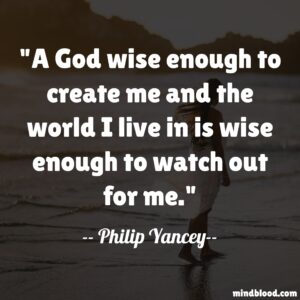 A God wise enough to create me and the world I live in is wise enough to watch out for me