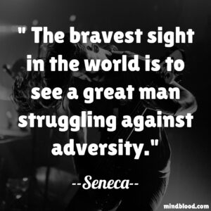 The bravest sight in the world is to see a great man struggling against adversity.