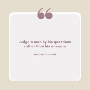 Judge a man by his questions rather than his answers