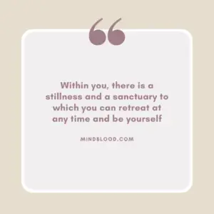 Within you, there is a stillness and a sanctuary to which you can retreat at any time and be yourself