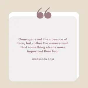 Courage is not the absence of fear, but rather the assessment that something else is more important than fear