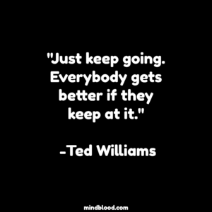 "Just keep going. Everybody gets better if they keep at it." -Ted Williams