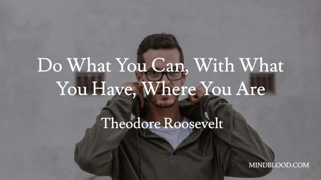 Do What You Can, With What You Have, Where You Are - Theodore Roosevelt
