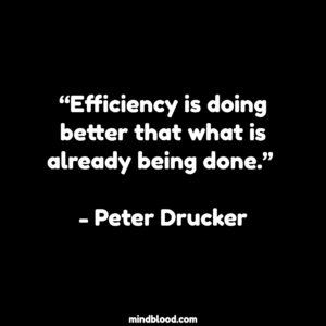 “Efficiency is doing better that what is already being done.” - Peter Drucker