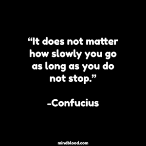 “It does not matter how slowly you go as long as you do not stop.”-Confucius
